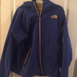 Blue Northface Hooded Windbreaker Zip Jacket